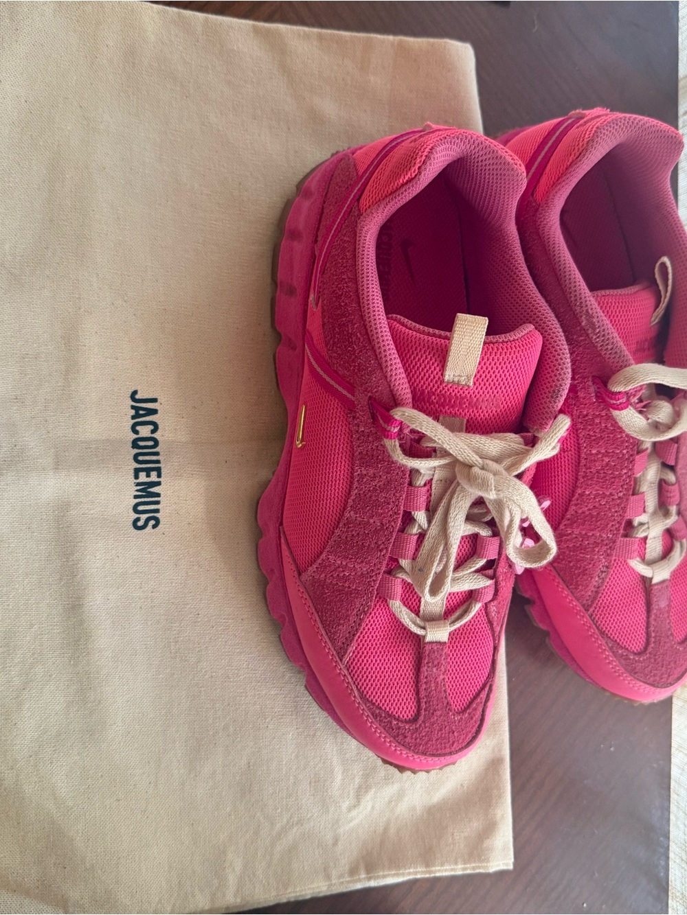 Jacquemus Hot Pink Women's Chunky Sneaker with Cream Laces